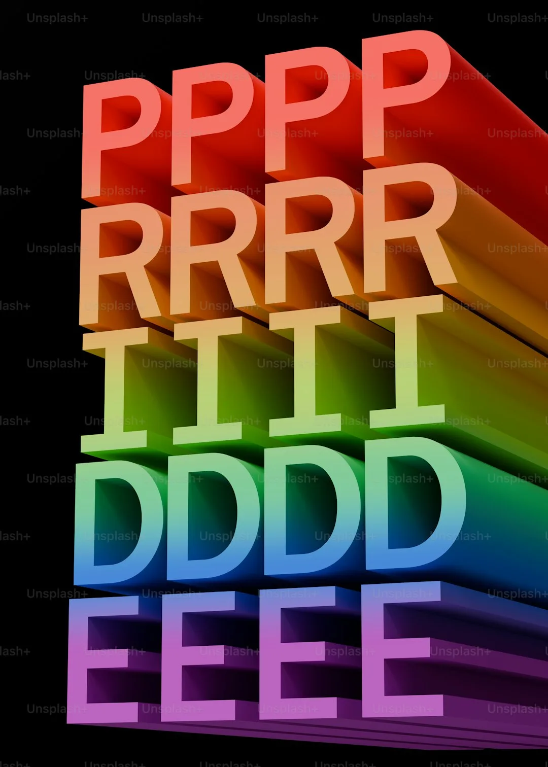 Des lettres aux couleurs arc-en-ciel forment la fierté sur fond noir